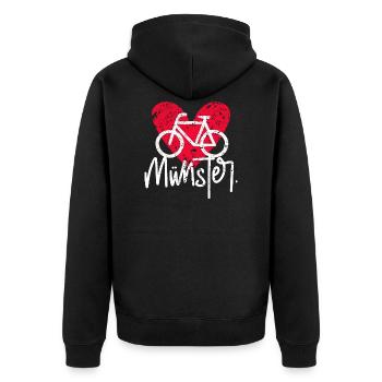 Munster ville cyclable - Veste à capuche bio Premium Unisexe - noir - Dos - Nico (187cm)