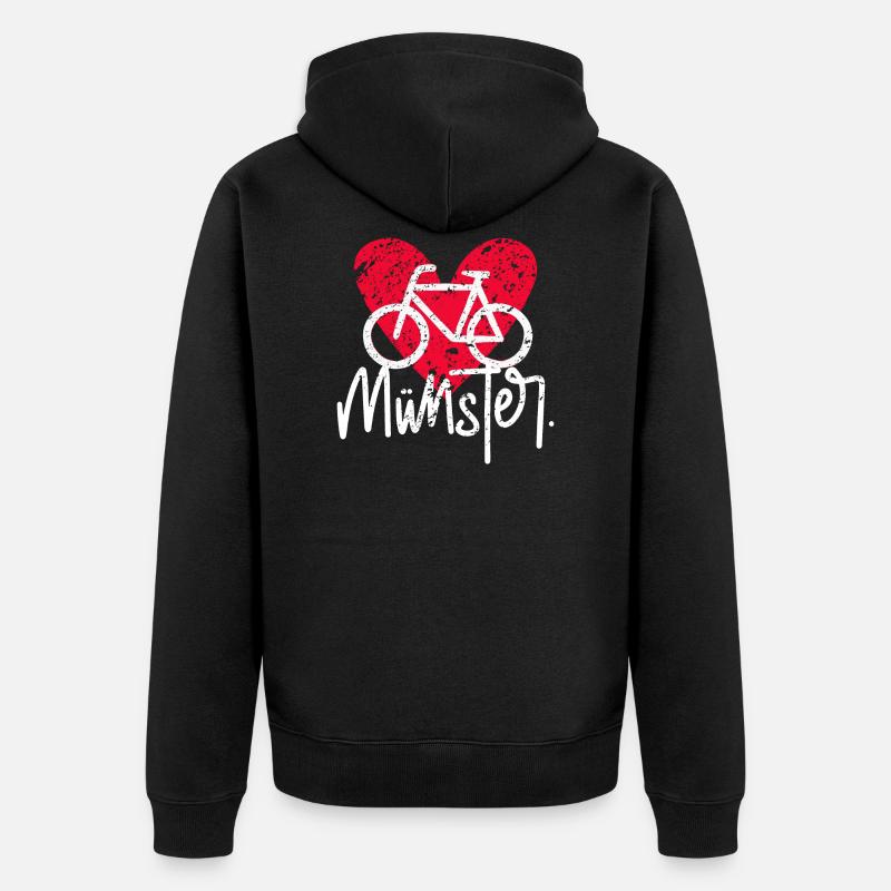 Munster ville cyclable - Veste à capuche bio Premium Unisexe - noir