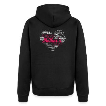 Schönen Muttertag - Unisex Premium Bio Zip Hoodie - Schwarz - Hinten - Nico (187cm)