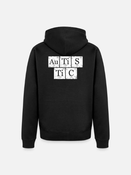 AuTiSTiC Nerd Geek Periodic Table - Unisex Premium Organic Zip Hoodie - black
