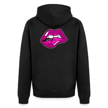 Lèvres - Veste à capuche bio Premium Unisexe - noir - Dos - Nico (187cm)