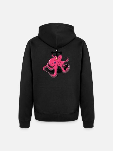 Octopus - octopus - anchor - Unisex Premium Organic Zip Hoodie - black