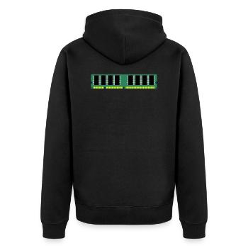 RAM Nerd Geschenkidee - Unisex Premium Bio Zip Hoodie - Schwarz - Hinten - Nico (187cm)
