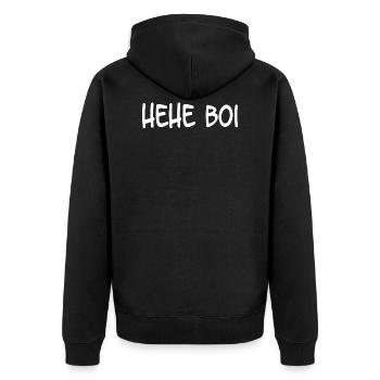 Hehe Boi - Unisex Premium Organic Zip Hoodie - black - Back - Nico (187cm)