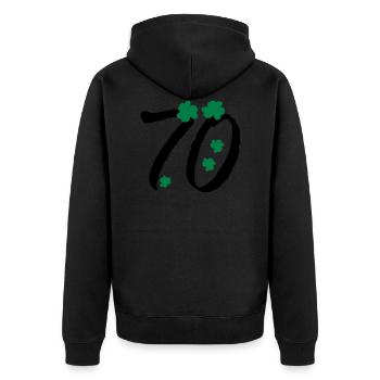 nombre de Shamrock 70 - Veste à capuche bio Premium Unisexe - noir - Dos - Nico (187cm)