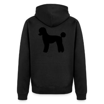 Poodle Silhouette Dog Gift Birthday - Unisex Premium Organic Zip Hoodie - black - Back - Nico (187cm)