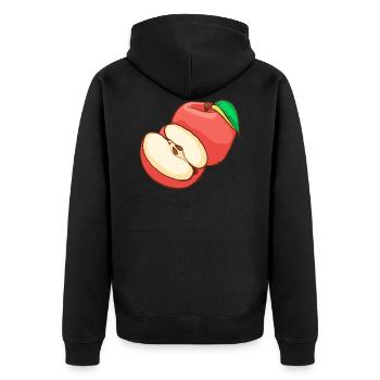 Roter Apfel Äpfel Obst Früchte Frucht - Unisex Premium Bio Zip Hoodie - Schwarz - Hinten - Nico (187cm)