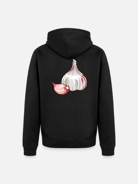 Knoblauch Knoblauchzehe Zehe Gewürze - Unisex Premium Bio Zip Hoodie - Schwarz