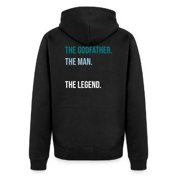The Godfather - Unisex Premium Organic Zip Hoodie - black - Back - Nico (187cm)