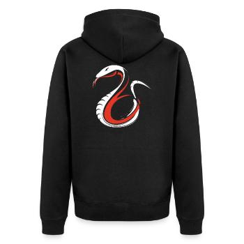 White - red poisonous snake gift - Unisex Premium Organic Zip Hoodie - black - Back - Nico (187cm)