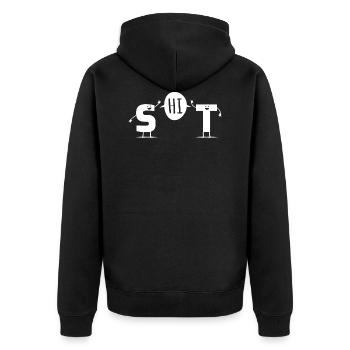 Shit - Shit Friends - Unisex Premium Organic Zip Hoodie - black - Back - Nico (187cm)