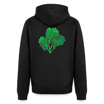kale brown cabbage Cabbage Cabbage - Unisex Premium Organic Zip Hoodie - black - Back - Nico (187cm)