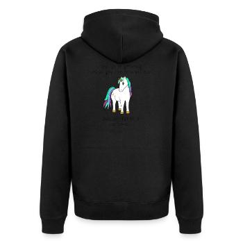 always be yourself. - Unisex Premium Bio Zip Hoodie - Schwarz - Hinten - Nico (187cm)