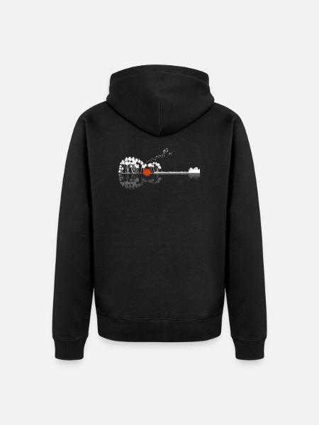 Guitarist Shirt Gitarzysta prezent - Ekologiczna rozpinana bluza z kapturem Premium unisex - czarny