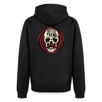 tete de mort hipster trend citation skull crane m - Veste à capuche bio Premium Unisexe - noir - Dos - Nico (187cm)