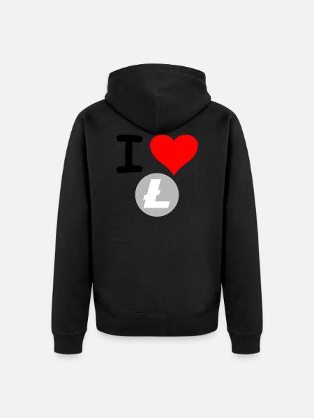 Crypto Love Lite Coin. - Unisex Premium Organic Zip Hoodie - black