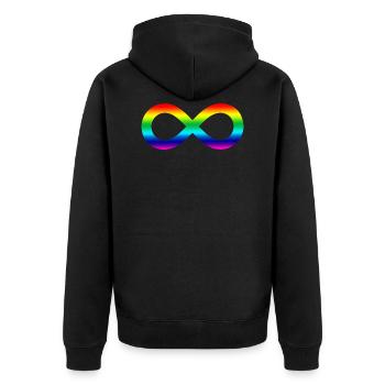 Infinity rainbow - Unisex Premium Organic Zip Hoodie - black - Back - Nico (187cm)