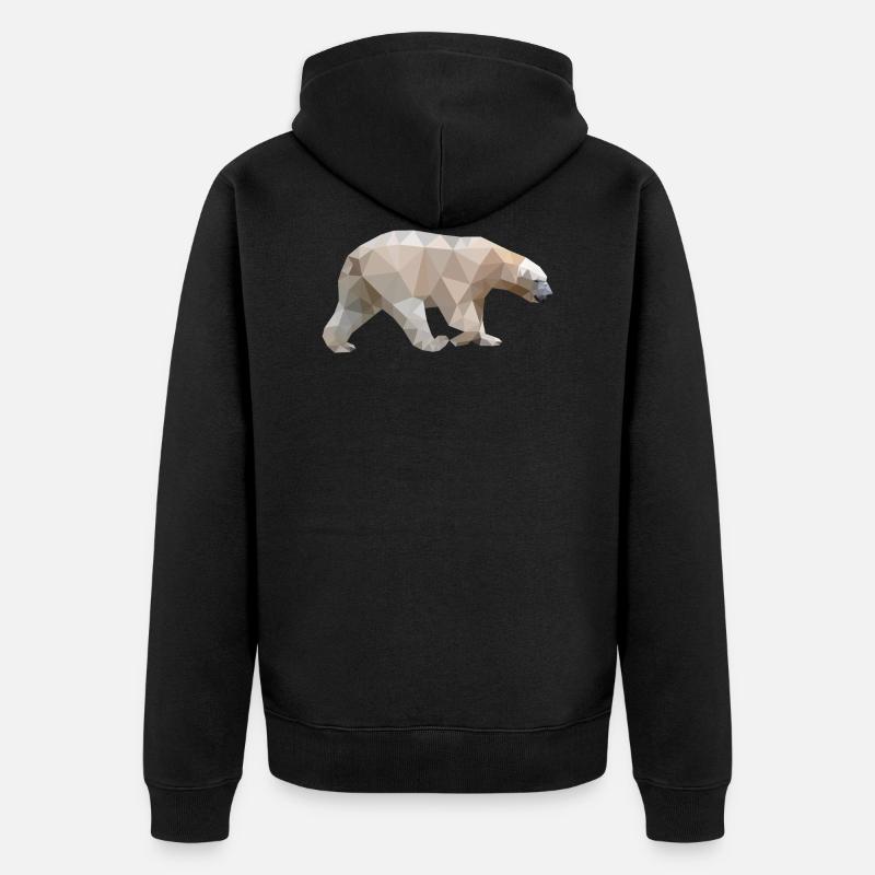 Polygon Eisbär - Unisex Premium Bio Zip Hoodie - Schwarz