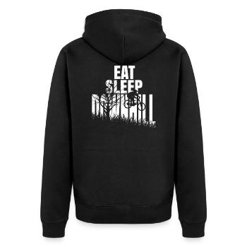 Downhill Gift Downhiller shirt - Unisex Premium Organic Zip Hoodie - black - Back - Nico (187cm)