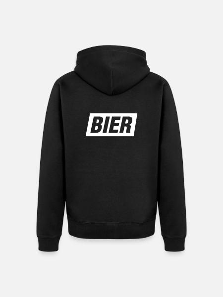 Bier - Unisex Premium Bio Zip Hoodie - Schwarz