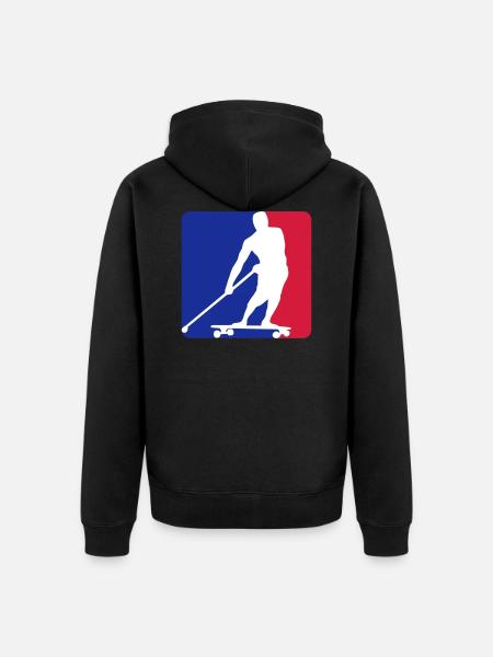 land paddler blue white red - Unisex Premium Organic Zip Hoodie - black