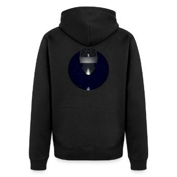 Bomb A - Unisex Premium Organic Zip Hoodie - black - Back - Nico (187cm)