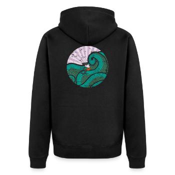 Surfer fille violet - Veste à capuche bio Premium Unisexe - noir - Dos - Nico (187cm)