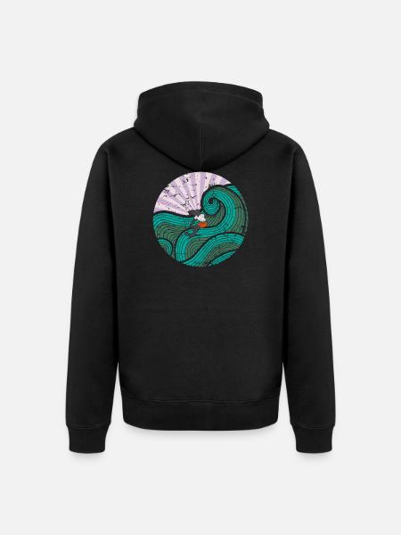 Surferin lila - Unisex Premium Bio Zip Hoodie - Schwarz