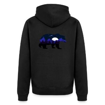 Natur wild 01 - Unisex Premium Bio Zip Hoodie - Schwarz - Hinten - Nico (187cm)