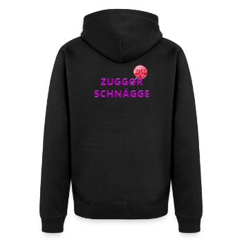 Zuggorschnägge Saxony funny gift home - Unisex Premium Organic Zip Hoodie - black - Back - Nico (187cm)