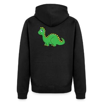dinosaur - Unisex Premium Organic Zip Hoodie - black - Back - Nico (187cm)