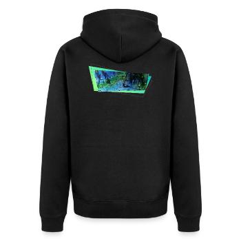 Modern Streetart Kunst - Unisex Premium Bio Zip Hoodie - Schwarz - Hinten - Nico (187cm)