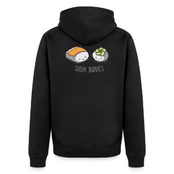 Sushi buddies - Unisex Premium Organic Zip Hoodie - black - Back - Nico (187cm)