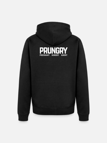Prungry Gravid Hungry Angry Gravid Hungry - Premium økologisk unisex-hættejakke - sort