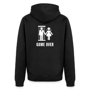 Bachelorette party gift witty groom - Unisex Premium Organic Zip Hoodie - black - Back - Nico (187cm)