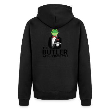 Grenouille - Butler - Serviteur - Cadeau - Veste à capuche bio Premium Unisexe - noir - Dos - Nico (187cm)