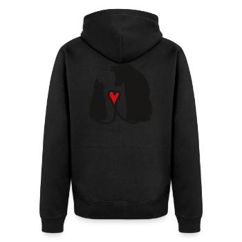 Chien et chat - Veste à capuche bio Premium Unisexe - noir - Dos - Nico (187cm)