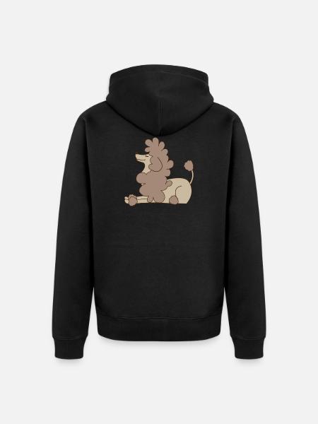 poodle - Unisex Premium Organic Zip Hoodie - black