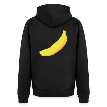 Banana vector - Unisex Premium Organic Zip Hoodie - black - Back - Nico (187cm)