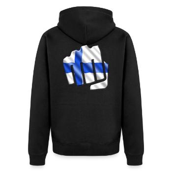 Finland - Unisex Premium Organic Zip Hoodie - black - Back - Nico (187cm)