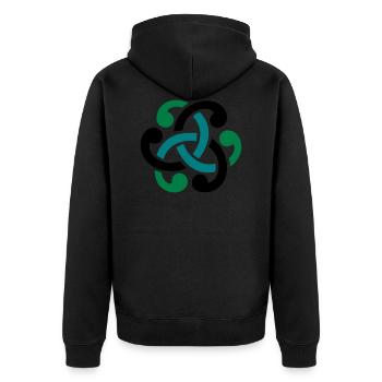 Celtic knot vector - Unisex Premium Organic Zip Hoodie - black - Back - Nico (187cm)