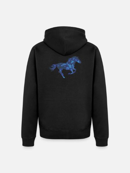 Pferd Pferd - Unisex Premium Bio Zip Hoodie - Schwarz