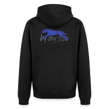 Hund Hund - Unisex Premium Bio Zip Hoodie - Schwarz - Hinten - Nico (187cm)