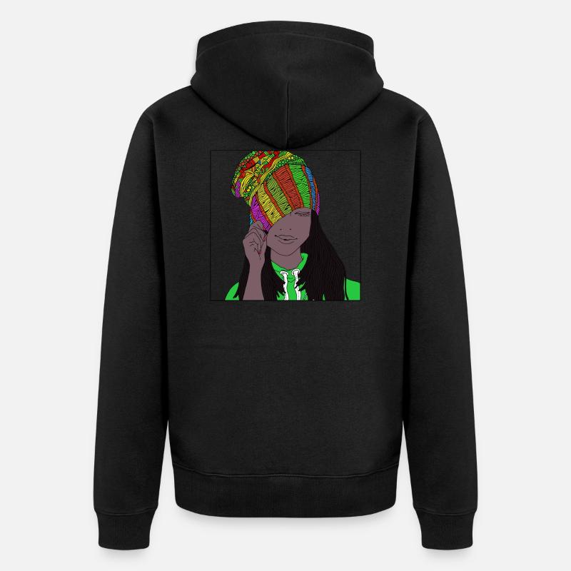Dame avec bonnet - Veste à capuche bio Premium Unisexe - noir