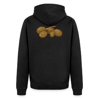 Kapern Kapernstrauch - Unisex Premium Bio Zip Hoodie - Schwarz - Hinten - Nico (187cm)