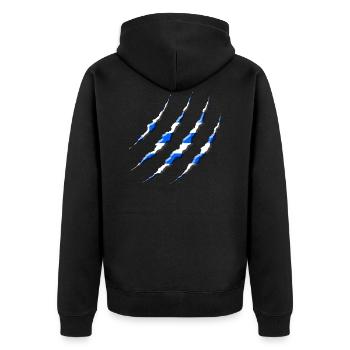 Griechenland - Unisex Premium Bio Zip Hoodie - Schwarz - Hinten - Nico (187cm)
