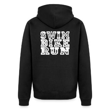 Triathlon,Natation,Cyclisme,Courir à Hawaii - Veste à capuche bio Premium Unisexe - noir - Dos - Nico (187cm)