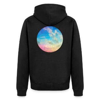 abstract - Unisex Premium Organic Zip Hoodie - black - Back - Nico (187cm)