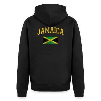 Drapeau de la Jamaïque - Veste à capuche bio Premium Unisexe - noir - Dos - Nico (187cm)