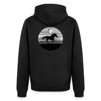 Cheval chevaux lune - Veste à capuche bio Premium Unisexe - noir - Dos - Nico (187cm)